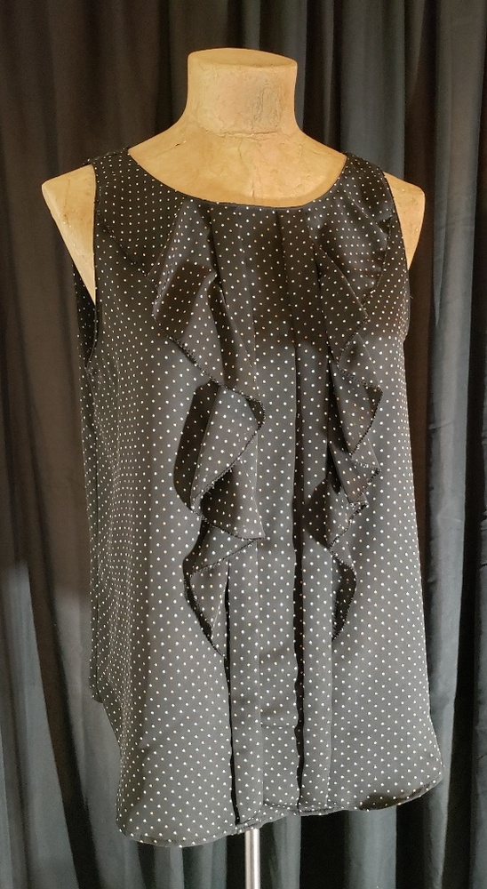 Elle Sleeveless Ruffle Front Blouse